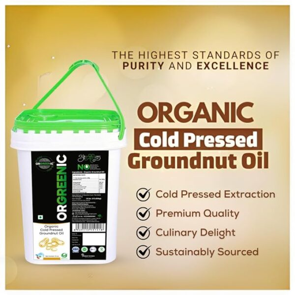 ORGREENIC Cold Pressed Groundnut Oil - 15 Litre img 2