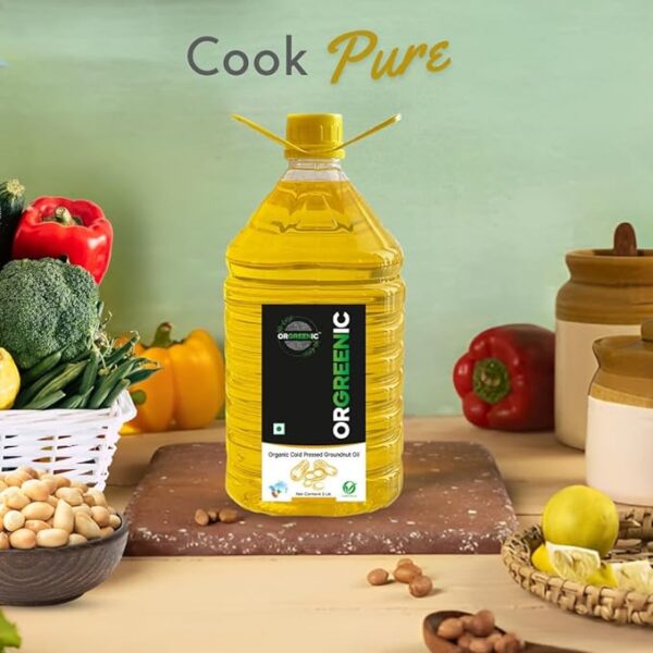 ORGREENIC Cold Pressed Groundnut Oil - 5 Litre img 4